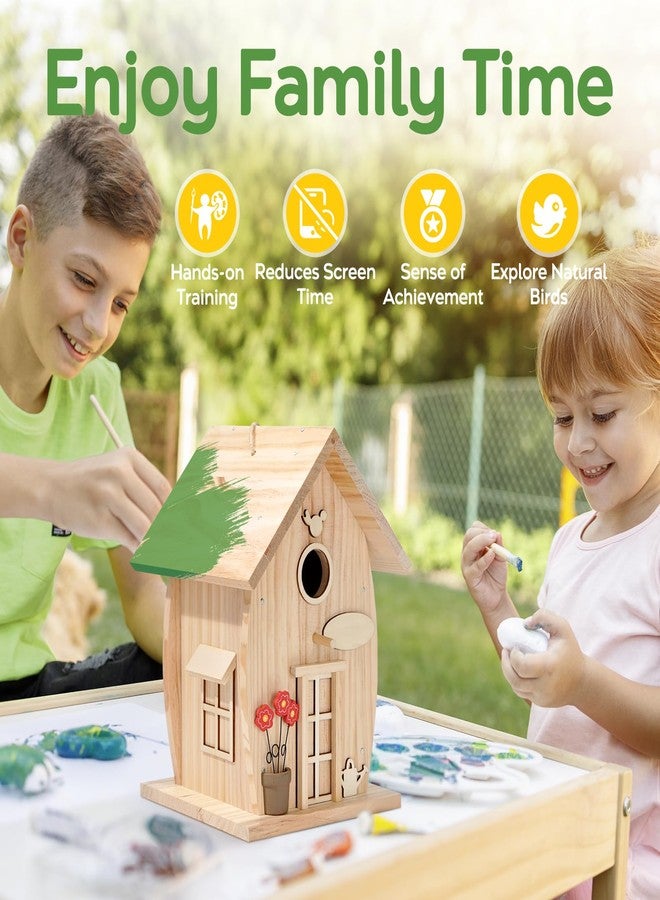 مجموعة بناء بيت طيور خشبي من نيستو، مناسبة للكبار، أعمال خشبية خارجية، رسم حر، بيت طيور معلق لتزيين الحديقة والفناء، هدايا - Image 4