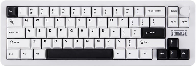 EPOMAKER Galaxy68 QMK/VIA Wireless Mechanical Keyboard, Aluminum Alloy, Gasket, 6000mAh, RGB Side/Backlight, 65% Gaming Keyboard with Hot-Swappable Creamy Linear Switch (White, Wisteria Linear Switch) - Image 1