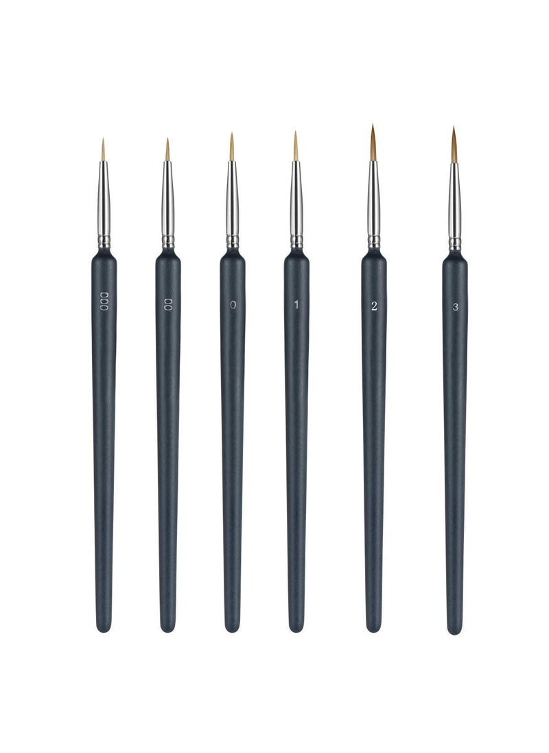 ArtBee ArtBee® Fine Liner Painting Brushes Set, Professional Wolf Fine Tip,Paint Brush Set with Nylon Hair Detailing Paint Drawing Brush (6PC)  - Image 1