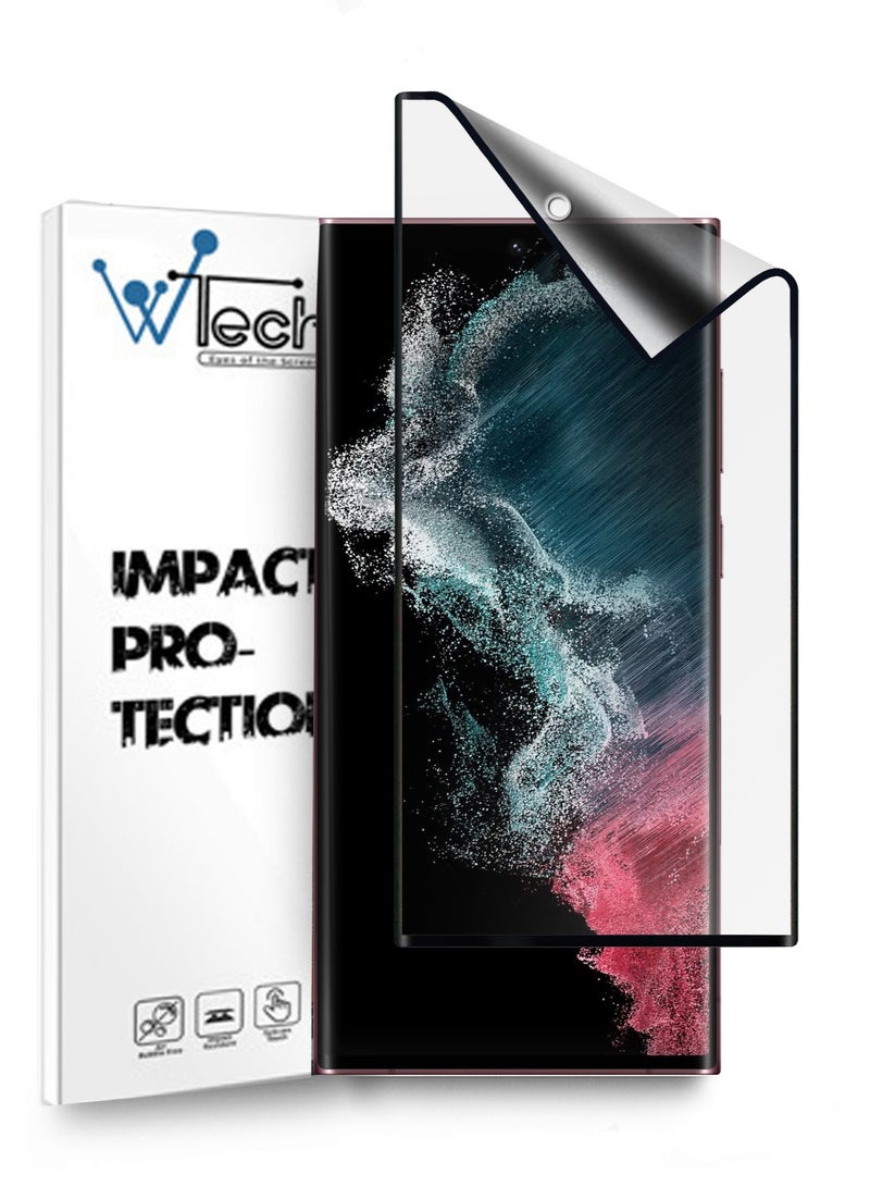 Wtech Samsung Galaxy S23 Ultra 5G / S22 Ultra 5G 6.8 Inch Nano Ceramic Full Glue Full Cover Flexible Screen Protector (MSCNMN) - Clear/Black - Image 1