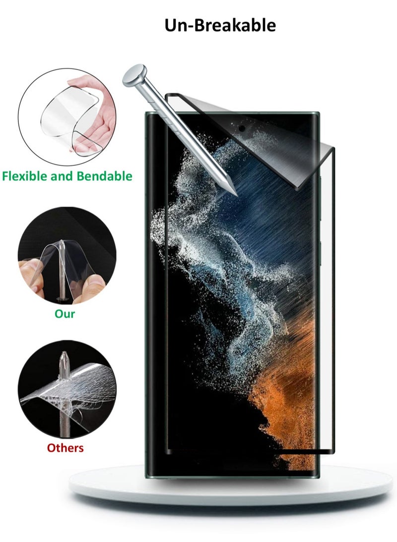 Wtech Samsung Galaxy S23 Ultra 5G / S22 Ultra 5G 6.8 Inch Nano Ceramic Full Glue Full Cover Flexible Screen Protector (MSCNMN) - Clear/Black - Image 5