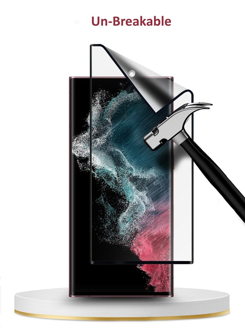 Wtech Samsung Galaxy S23 Ultra 5G / S22 Ultra 5G 6.8 Inch Nano Ceramic Full Glue Full Cover Flexible Screen Protector (MSCNMN) - Clear/Black - Image 4