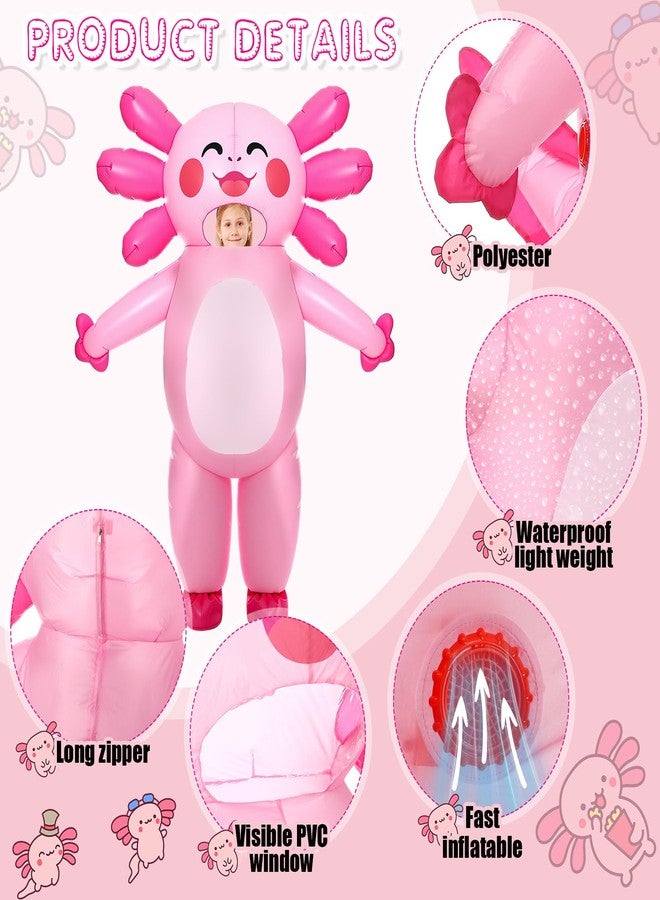 Breathffy Inflatable Axolotl Costume for Kids Deluxe Inflatable Halloween Costume Full Body Blow up Outfit for Cosplay Party - Image 3
