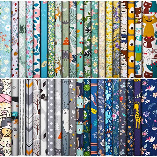 Tegeme 40 Pcs 10 x 10 Inches Cotton Fabric Bundle Squares Precut Fabric Squares Multi Color Floral Fat Sheets for Craft DIY Quilting Sewing (Classic Patterns) - Image 1