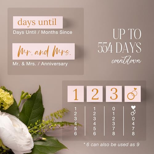 J&A Homes Wedding Countdown Blocks for Bride, Mr and Mrs Wooden Countdown Calendar, Engagement Gift for Her, White Wedding Decor, Days Until Sign, Bridal Shower Gift Keepsake - Image 5