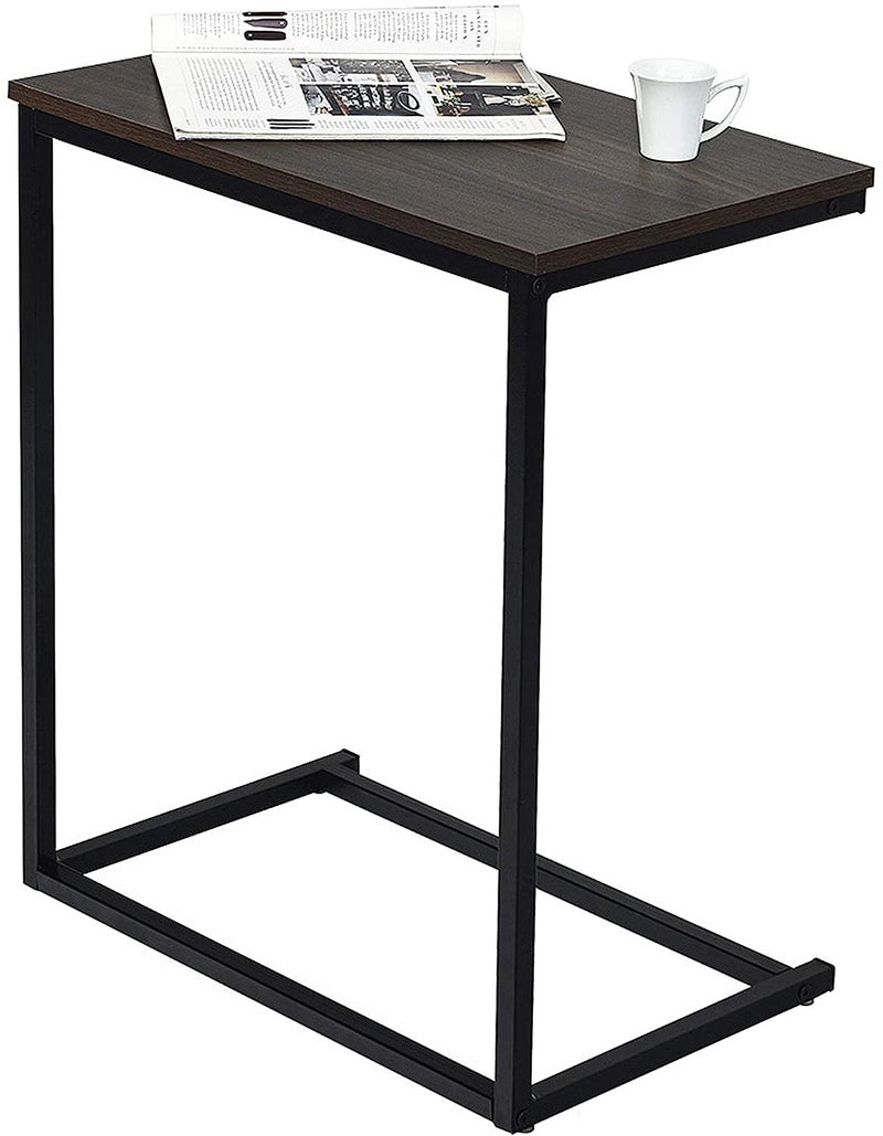 STAR WORK Sofa Side Table C Shaped End Table for Sofa Couch and Bed Snack Table Slide Under Couch End Table for Living Room Black 146 X228 X 262 - Image 1