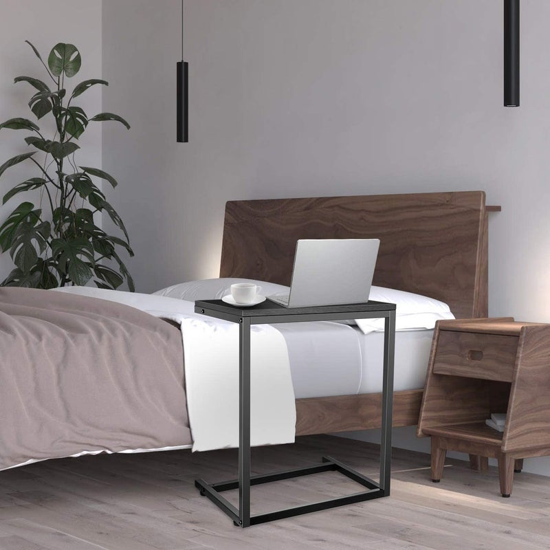 STAR WORK Sofa Side Table C Shaped End Table for Sofa Couch and Bed Snack Table Slide Under Couch End Table for Living Room Black 146 X228 X 262 - Image 4
