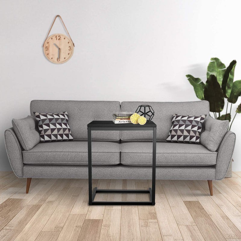 STAR WORK Sofa Side Table C Shaped End Table for Sofa Couch and Bed Snack Table Slide Under Couch End Table for Living Room Black 146 X228 X 262 - Image 3