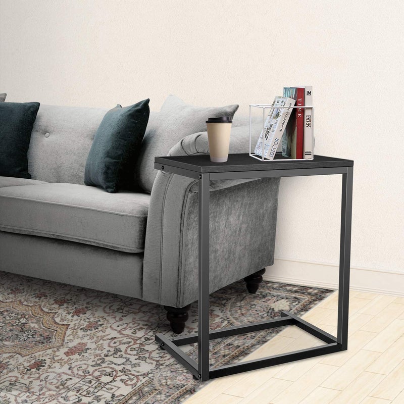 STAR WORK Sofa Side Table C Shaped End Table for Sofa Couch and Bed Snack Table Slide Under Couch End Table for Living Room Black 146 X228 X 262 - Image 2