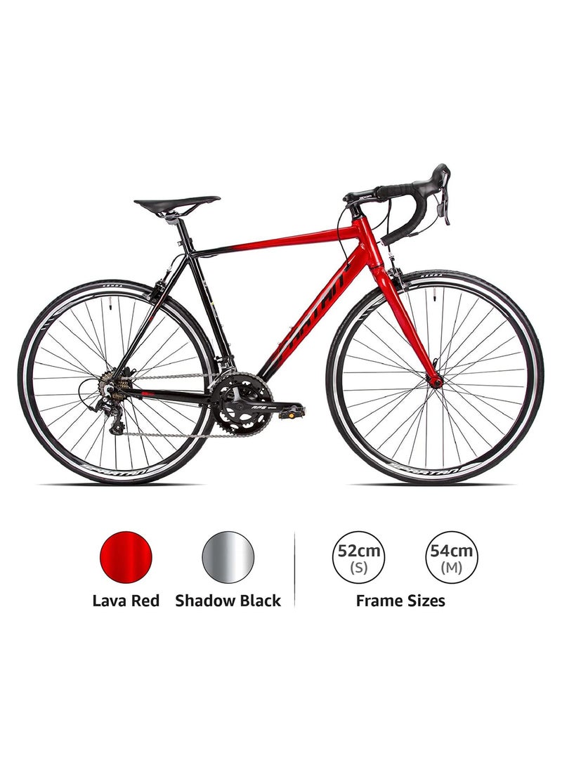 Spartan 700c Peloton Road Bike| 28 inch wheel size | 14 Speed Shimano gear| for adults| Shadow Black & Lava Red  - Image 2