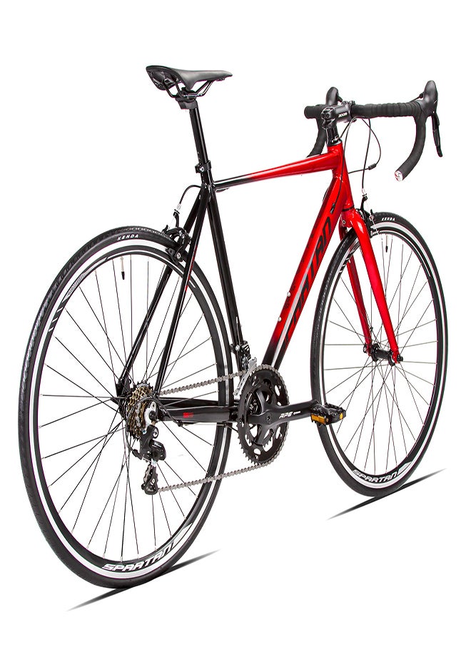 Spartan 700C Peloton Road Bicycle | Alloy Frame Road Bike | Light Weight Cycle | Fitness Road Bicycles | Size - Small (52Cm) Lava Red  - Image 2