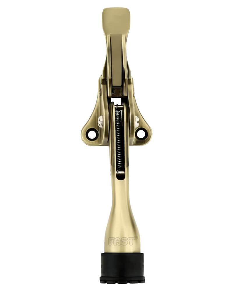 FAST DS04Z 5 Inch One Touch Heavy Kickdown Door Stopper, The Door Stoppers for Home, Office Doors Variety of Colour That Door Stop Non Slip Rubber Tip with Adjustable Upto 4mm Up Down (Brass Antique) - Image 2