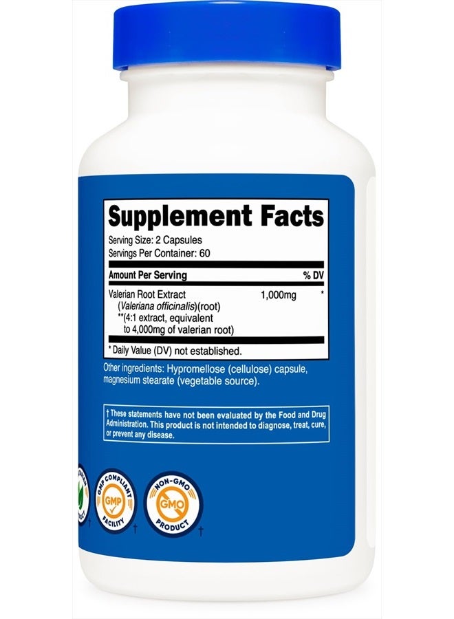 Nutricost كبسولات جذر حشيشة الهر 1000 مجم لكل وجبة، 120 كبسولة - ما يعادل 4000 مجم لكل وجبة (مستخلص 4:1)، كبسولات نباتية، خالية من الجلوتين، غير معدلة وراثيًا - Image 4