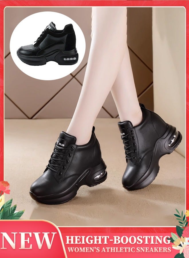 women's shoes | Crafted from high-quality leather | 8cm hidden wedge for a slim and slip-resistant versatile travel  - Image 1