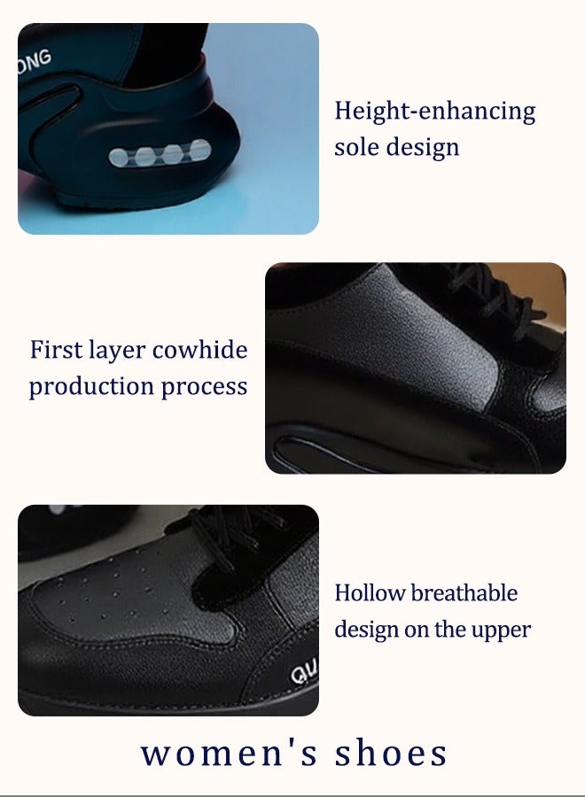 women's shoes | Crafted from high-quality leather | 8cm hidden wedge for a slim and slip-resistant versatile travel  - Image 4