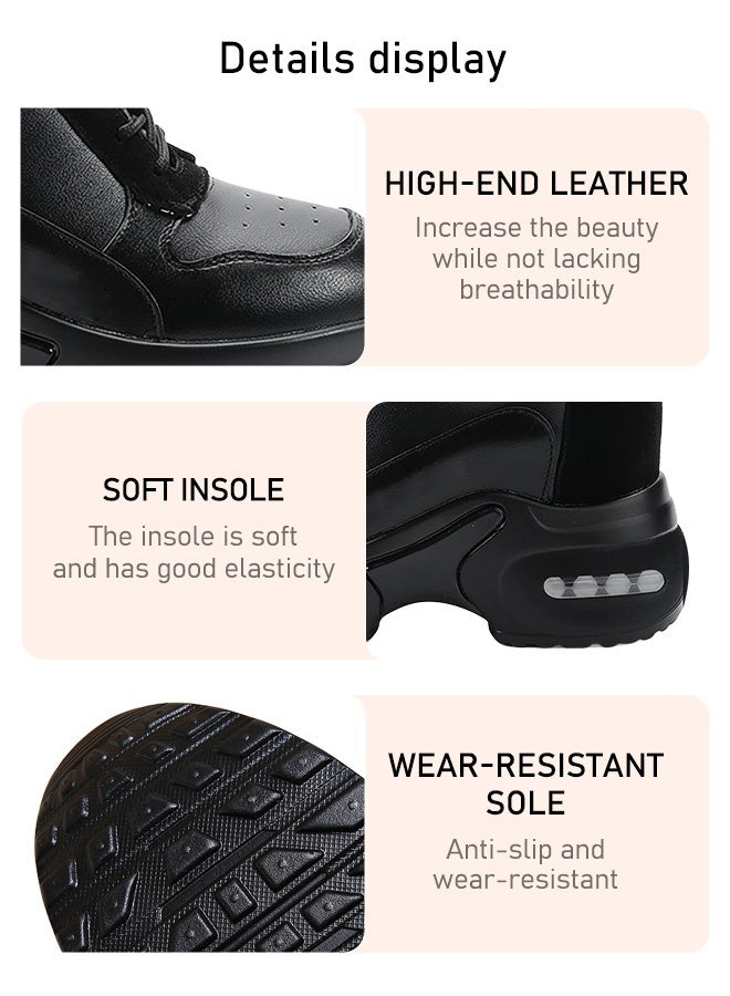 women's shoes | Crafted from high-quality leather | 8cm hidden wedge for a slim and slip-resistant versatile travel - Image 5