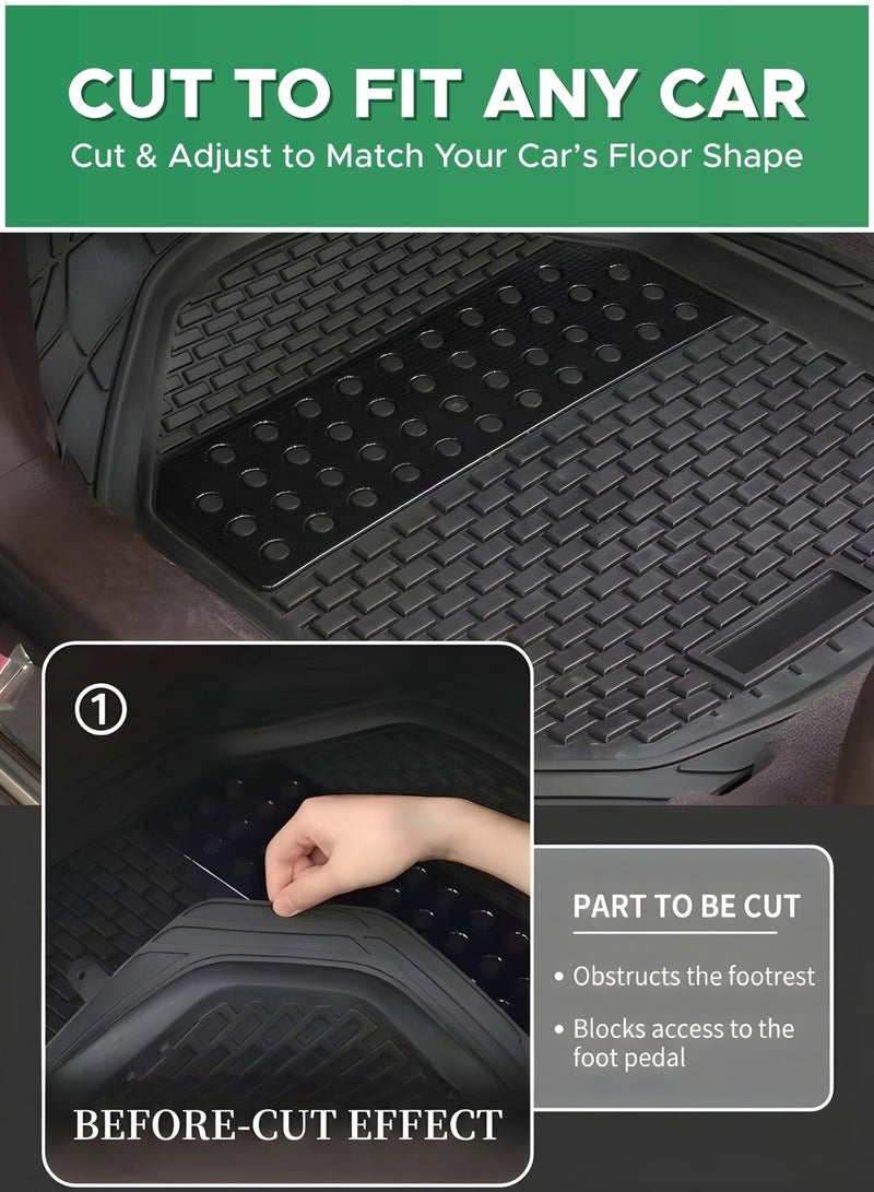 SHOELAY Heavy Duty Universal Car Floor Mats, Trim-to-Fit Design with Non-Slip Backing, Waterproof & Dustproof Protection for All Vehicles - Image 5