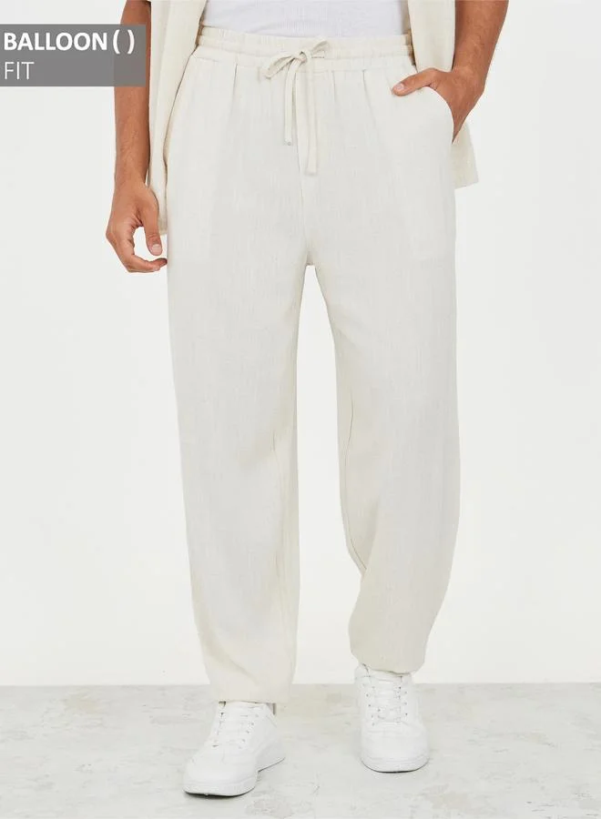 ستايلي بنطلون لينن بالون فيت فاخر