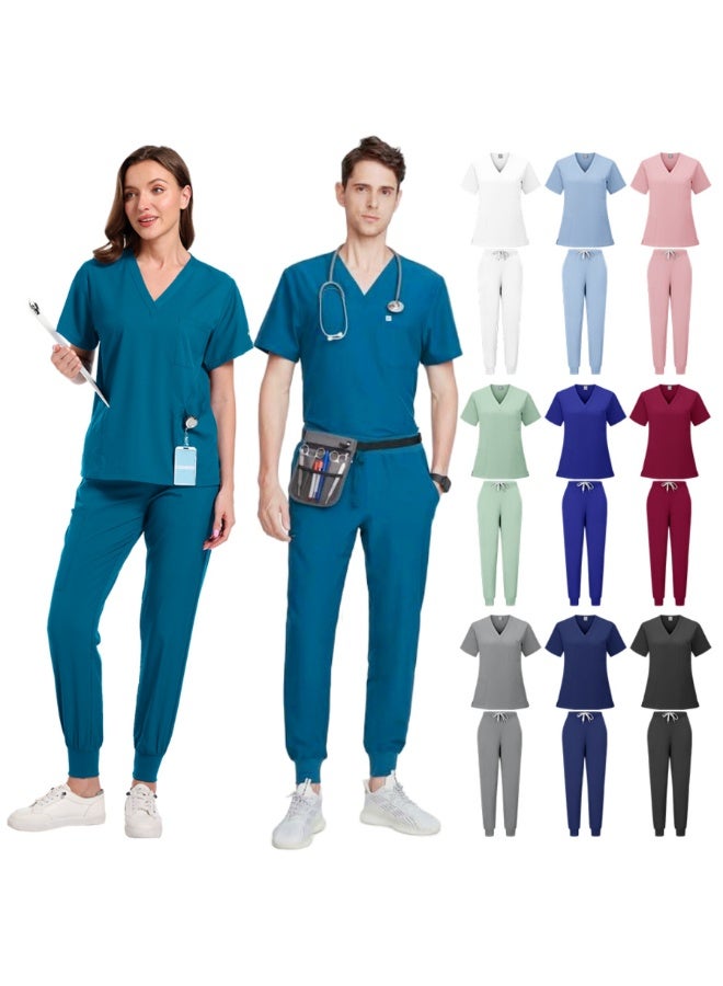 Loquat Womens Medical Scrubs Set Medical Uniform Set Light Green - Image 3