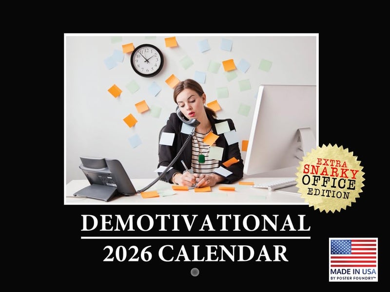 Poster Foundry Demotivational Calendar 2026 Monthly Wall Demotivator 12 Month | American Made In The USA - Image 1