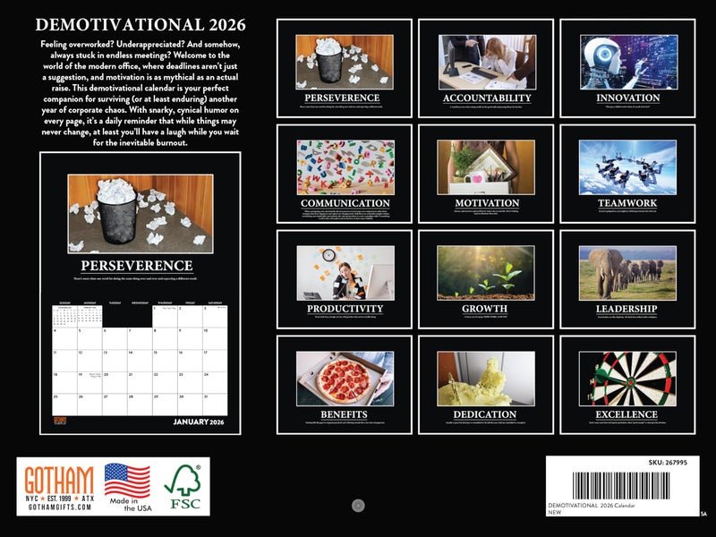 Poster Foundry Demotivational Calendar 2026 Monthly Wall Demotivator 12 Month | American Made In The USA - Image 2