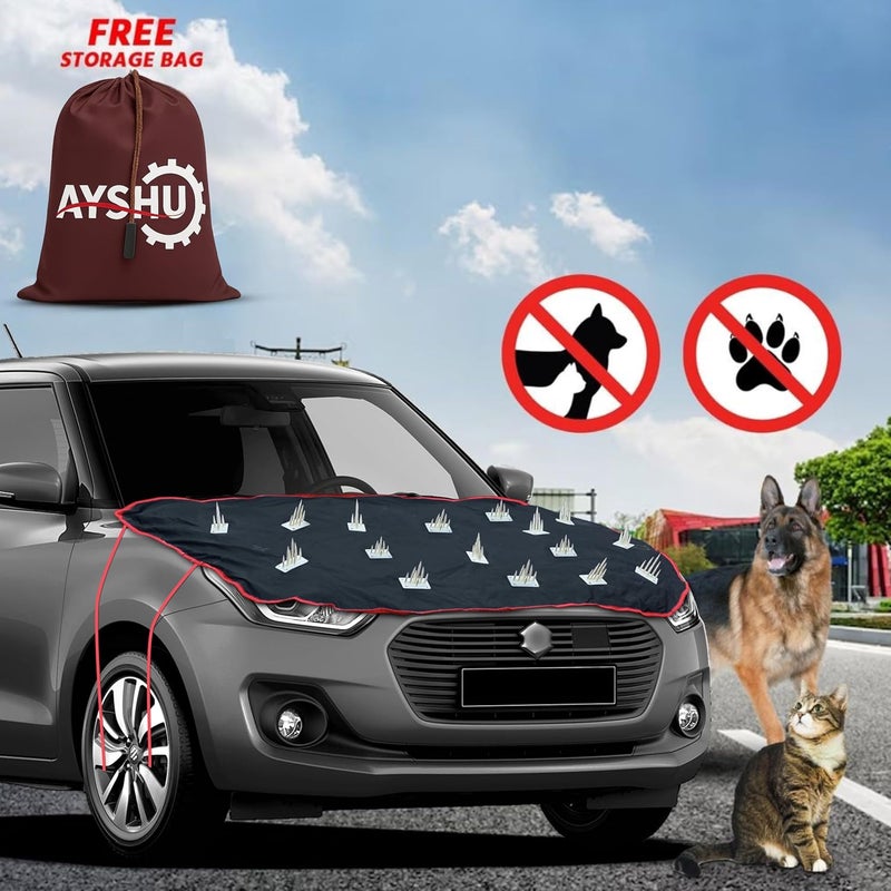 ASHU غطاء سيارة AYSHU المقاوم للغبار مع مسامير للكلاب متوافق مع ماروتي سوزوكي إغنيس | واقي غطاء محرك مضاد للخدش | غطاء جسم سيارة مقاوم للماء ومقاوم للأشعة فوق البنفسجية، أسود - Image 4