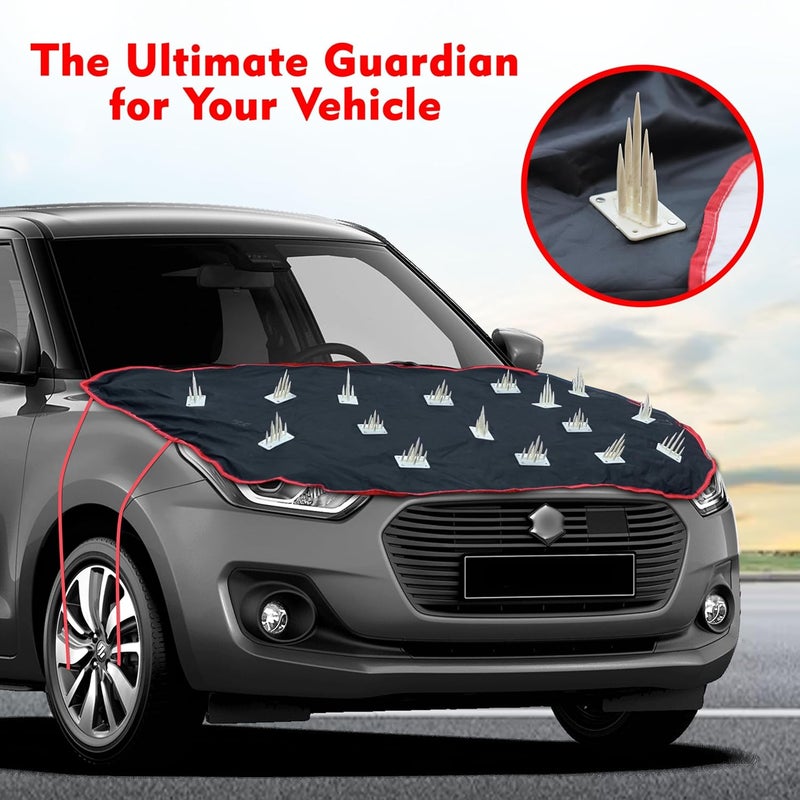 ASHU غطاء سيارة AYSHU المقاوم للغبار مع مسامير للكلاب متوافق مع ماروتي سوزوكي إغنيس | واقي غطاء محرك مضاد للخدش | غطاء جسم سيارة مقاوم للماء ومقاوم للأشعة فوق البنفسجية، أسود - Image 5