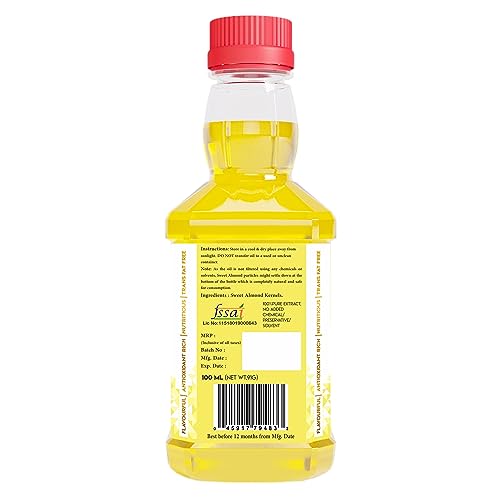 IndicWisdom Wood Pressed Sweet Almond Oil 100 ml (Cold Pressed Sweet Almond Oil - Extracted on Wooden Churner) - Image 4