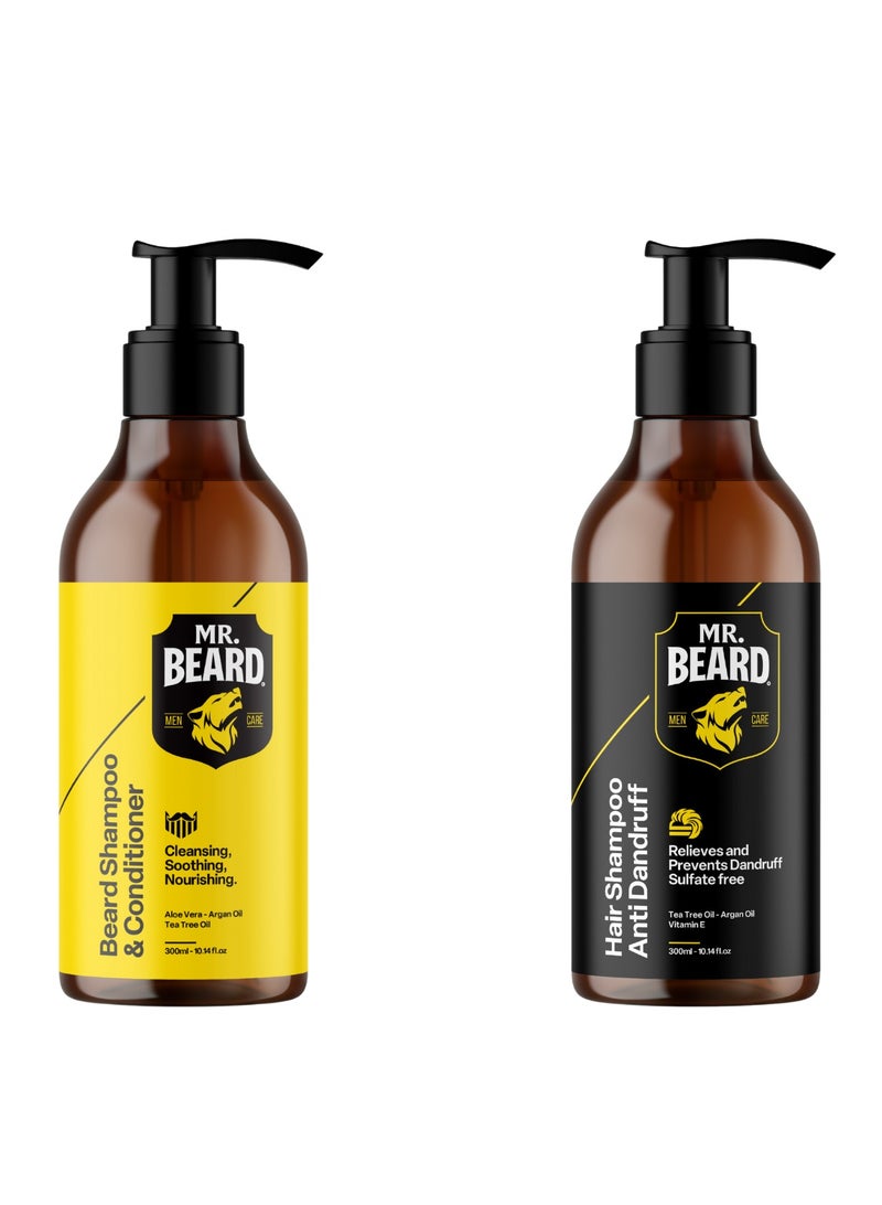 Mr.Beard The Grooming Duo Bundle Beard Shampoo + Hair Shampoo