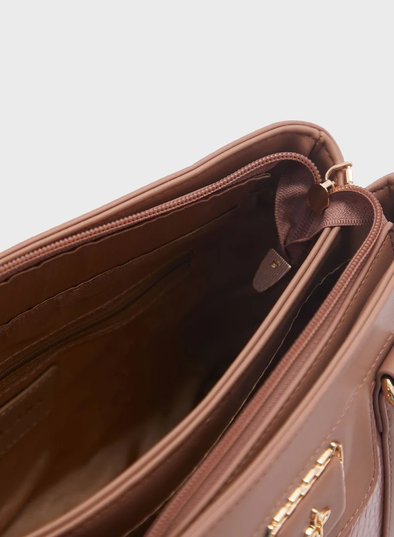 Khizana Croc Effect Satchel