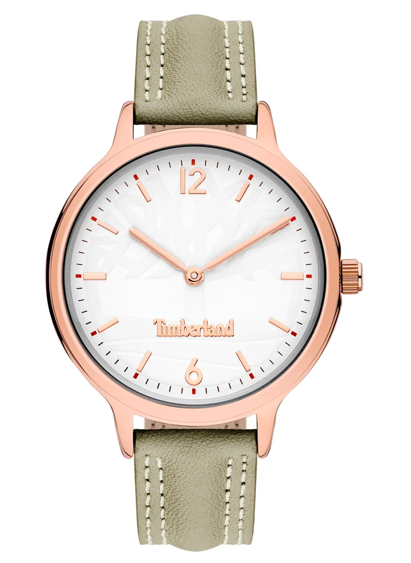 Timberland Sconset Women's Watch 34mm Analog White Dial Grey Leather Strap