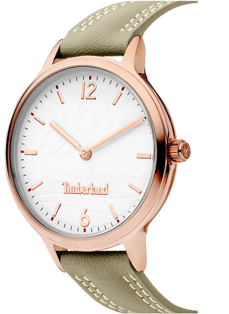 Timberland Sconset Women's Watch 34mm Analog White Dial Grey Leather Strap