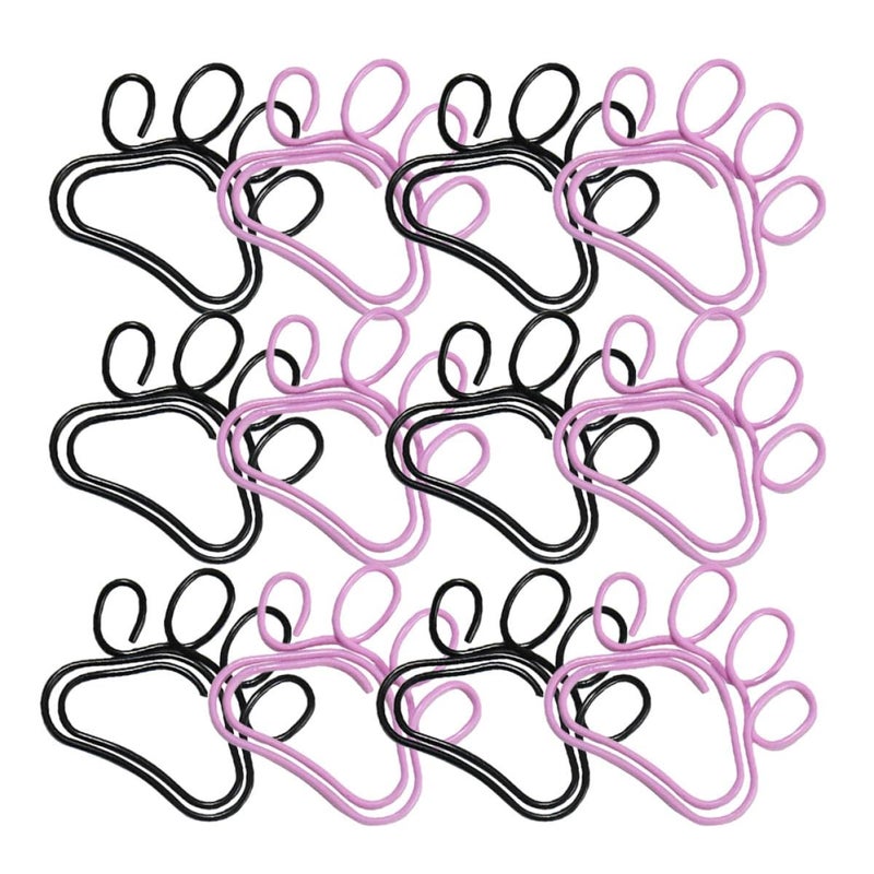 Mini Metal Decorative Paperclips Set with Black and Pink Colors for Office File Clips Students Desk Accessories Document Organization - Image 2