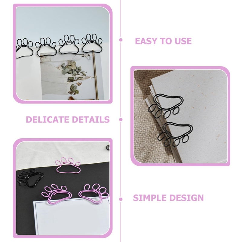 Mini Metal Decorative Paperclips Set with Black and Pink Colors for Office File Clips Students Desk Accessories Document Organization - Image 4