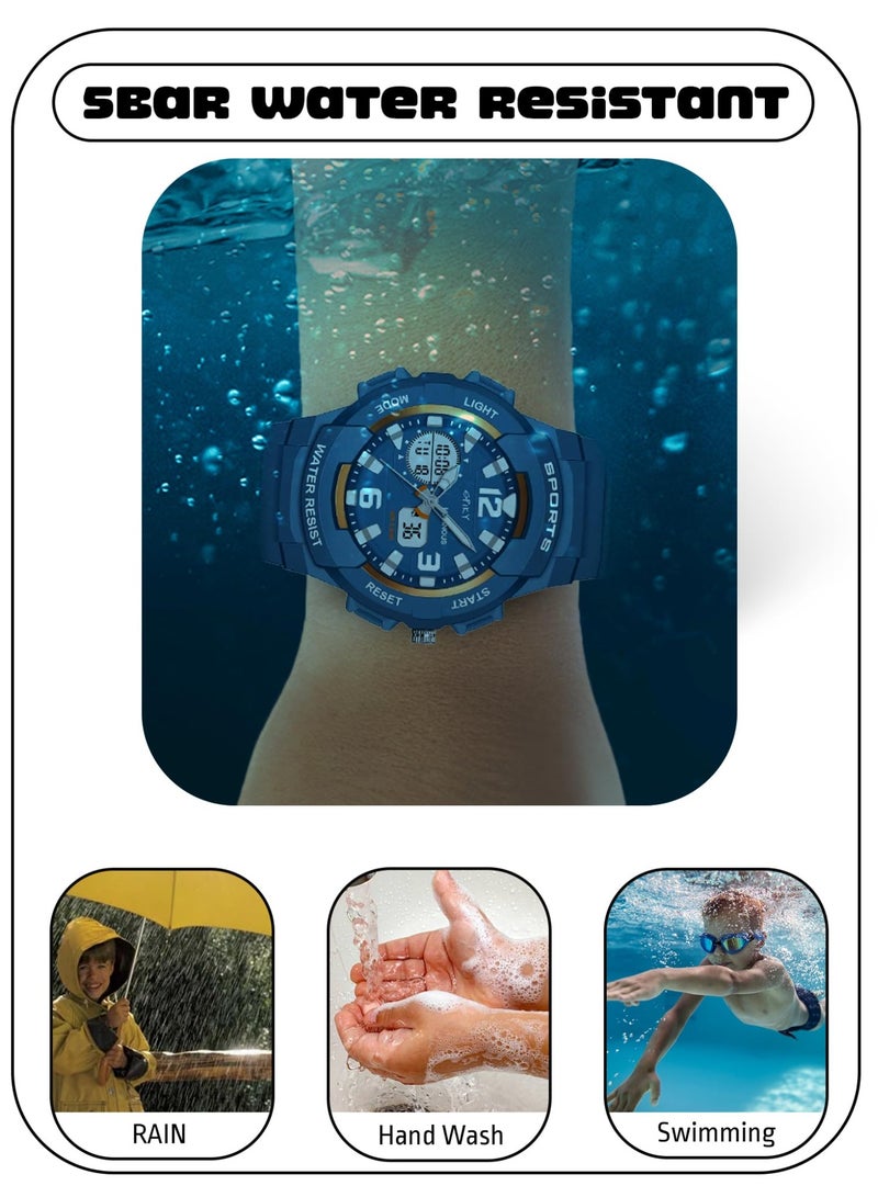 SPIKY Analog Digital Sports Watch for Kids | Multifunctional, Dual Time & Luminous Display | Water-Resistant & Silicone Strap | Best Birthday Gift Wrist Watches for Girls & Boys | Age 2-14 yrs - Image 5