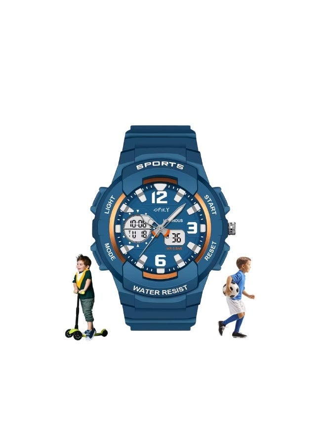 SPIKY Analog Digital Sports Watch for Kids | Multifunctional, Dual Time & Luminous Display | Water-Resistant & Silicone Strap | Best Birthday Gift Wrist Watches for Girls & Boys | Age 2-14 yrs - Image 3
