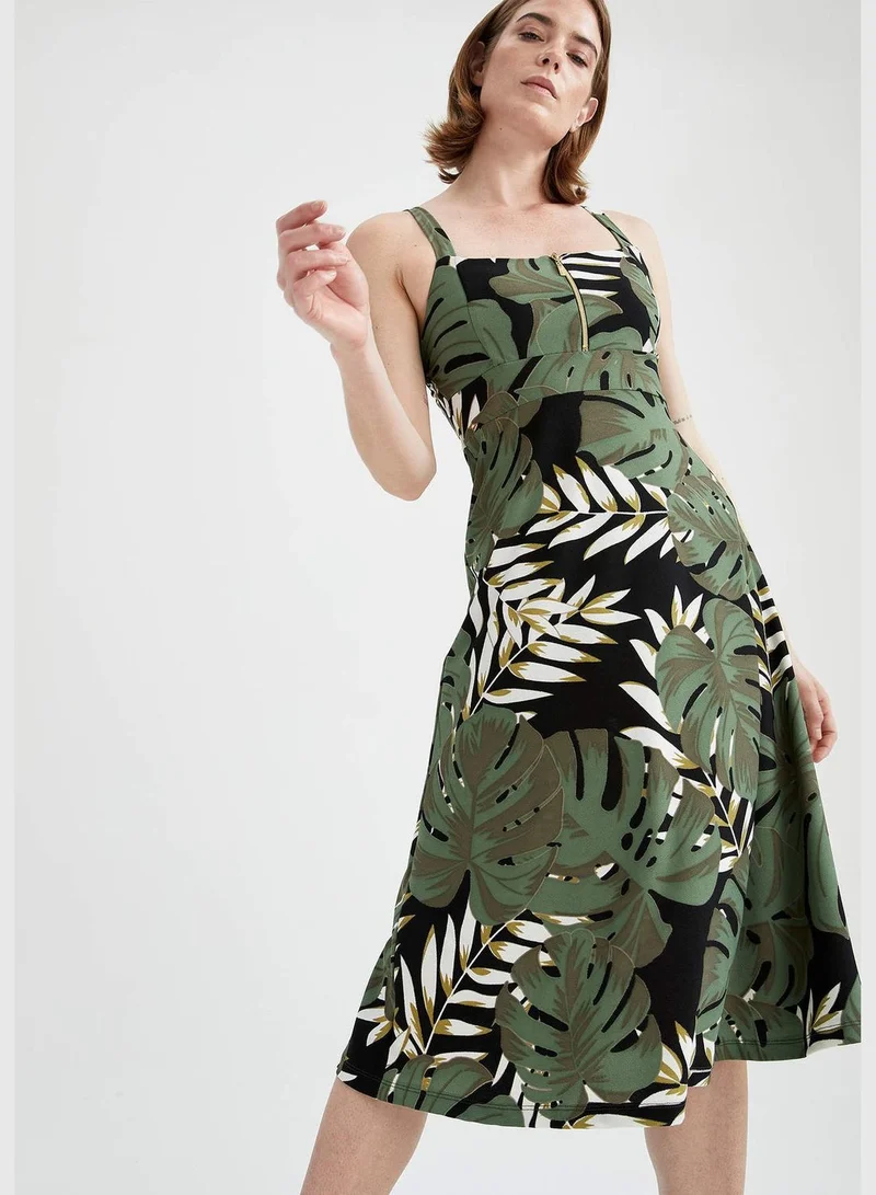 ديفاكتو Woman A-Line Dress Regular Short Sleeve Knitted Dress