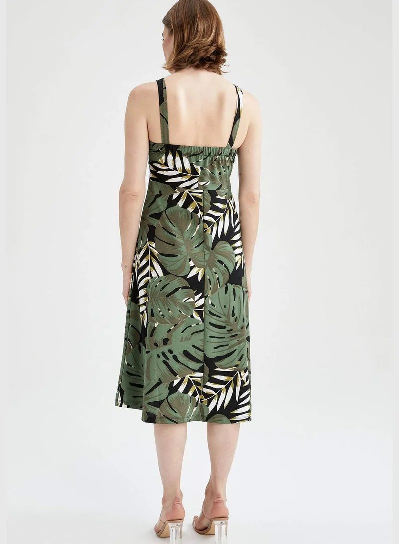 ديفاكتو Woman A-Line Dress Regular Short Sleeve Knitted Dress