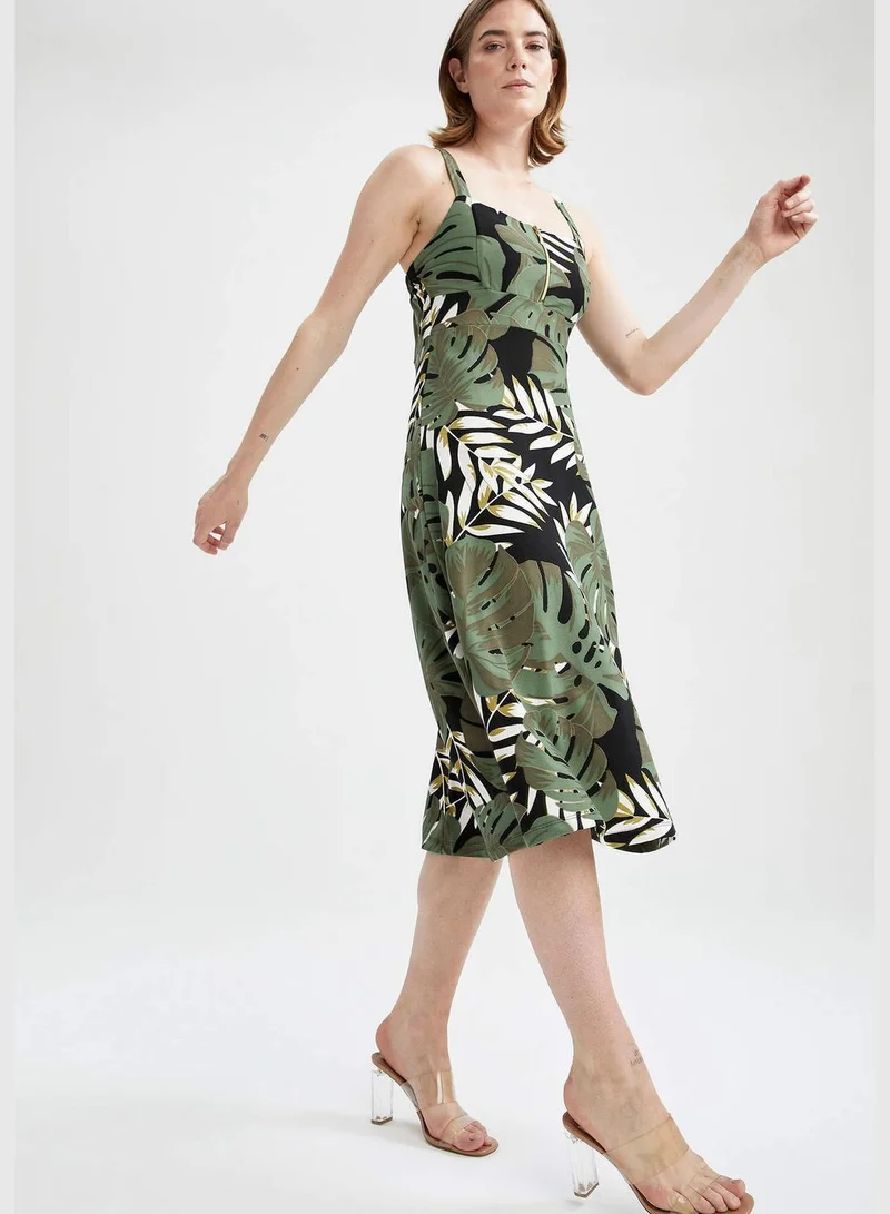 ديفاكتو Woman A-Line Dress Regular Short Sleeve Knitted Dress