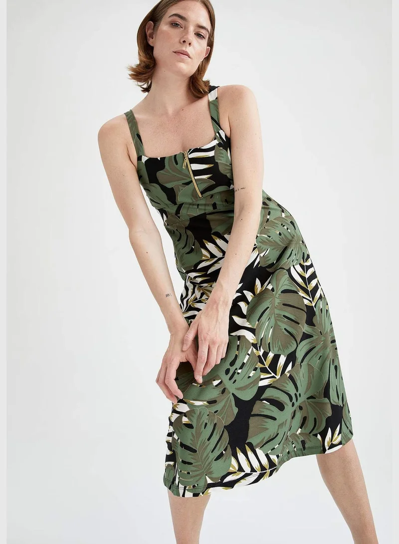 ديفاكتو Woman A-Line Dress Regular Short Sleeve Knitted Dress