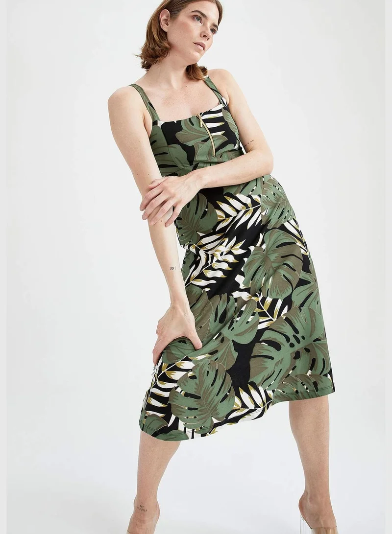 ديفاكتو Woman A-Line Dress Regular Short Sleeve Knitted Dress