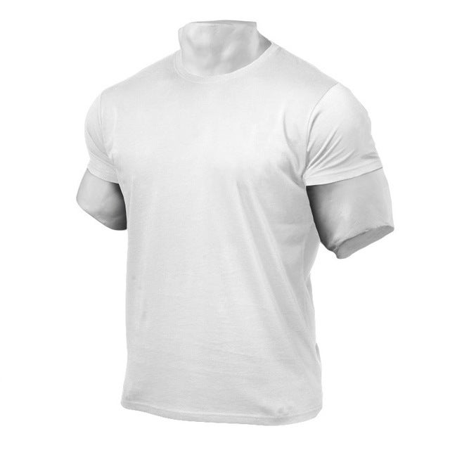 Generic Mens clothing 2020 new fitness sports casual cotton European and American fashion fashion clothing personalized letter short sleeve t-shirt Pure White