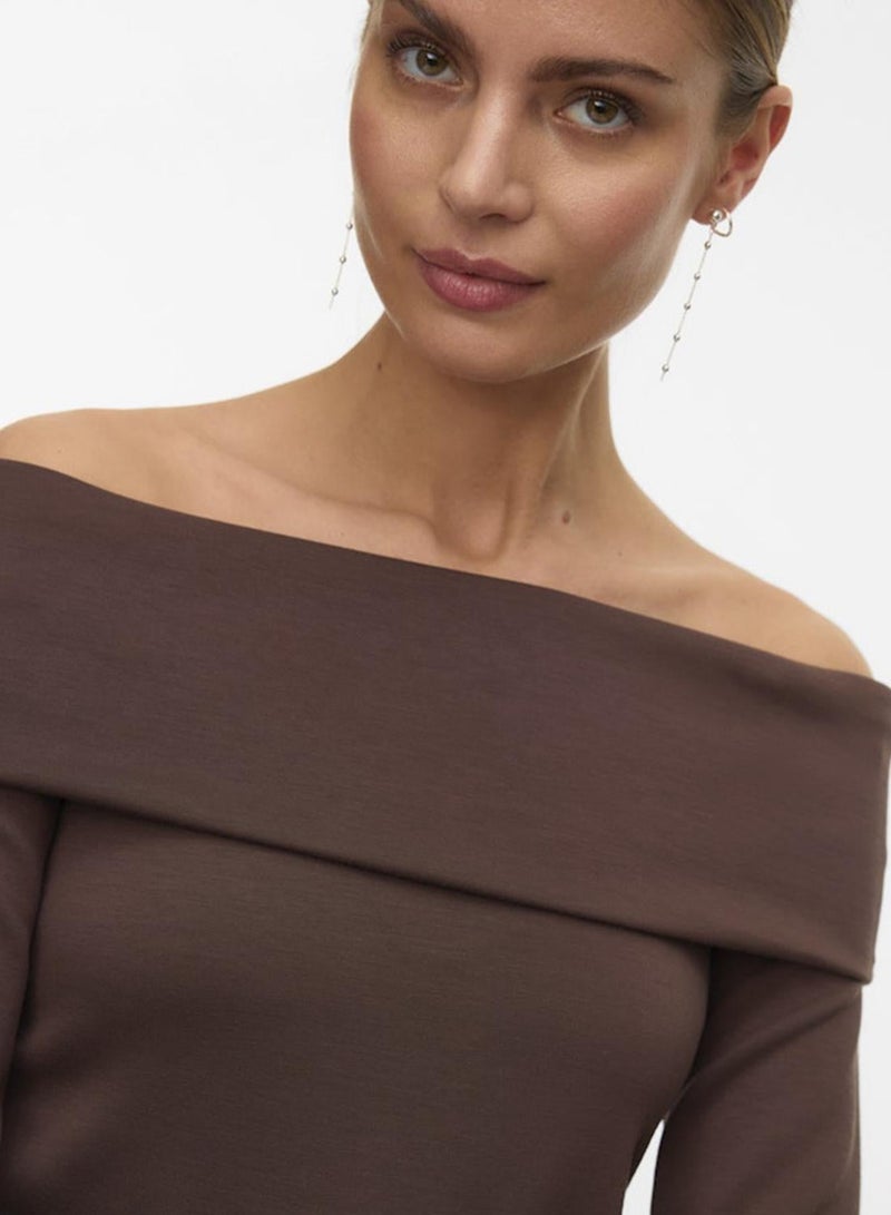 VERO MODA بلوزة Vmmille بدون أكتاف للسيدات جرس إكسب SB3 - Image 4