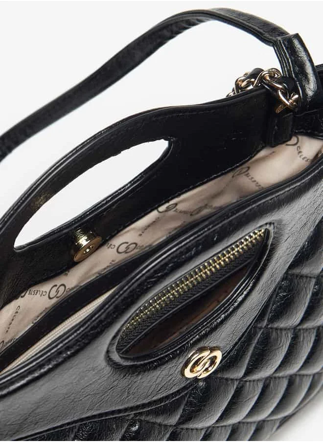Celeste Women Quilted Shoulder Bag with Button Closure