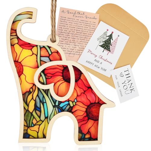 Manoai 6 Pcs Friendship Elephant Ornament with Story Card, Elephant Gifts for Women Sisterhood Ornament, Friendship Gifts for Women, Birthday Presents for Best Friends Sisters Special Bond Decor, Suncatcher - Image 2