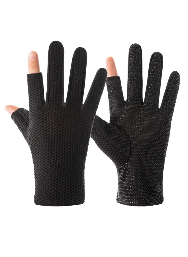 Summer Breathable Mesh Gloves For Unisex Fishing Riding Driving Anti-uv Sun Protection Gloves Solids Touchscreen Non Slip Women Drive Gloves - Image 1
