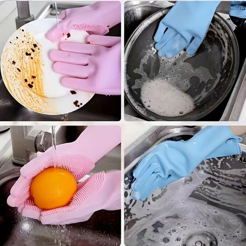 Silicone Gloves Washing Dish Gloves Kitchen Gloves Cleaning Gloves Silicone Gloves Brush Bowl Pet Bathing Dogs Gloves - Image 5