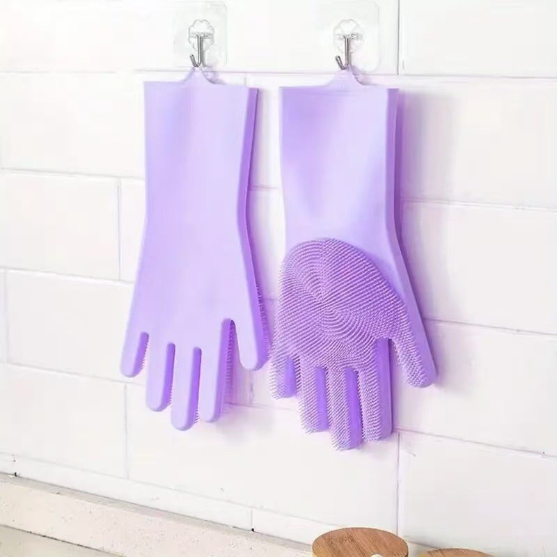 Silicone Gloves Washing Dish Gloves Kitchen Gloves Cleaning Gloves Silicone Gloves Brush Bowl Pet Bathing Dogs Gloves - Image 4