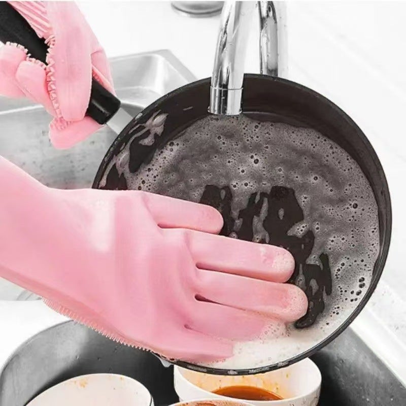 Silicone Gloves Washing Dish Gloves Kitchen Gloves Cleaning Gloves Silicone Gloves Brush Bowl Pet Bathing Dogs Gloves - Image 3