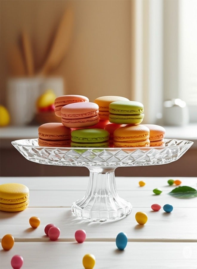 Guzel Glass Plate with Base Round Shape 19x14x12cm Premium Quality Durable Glassware for Everyday Use Home and Outdoor Dining - Image 3